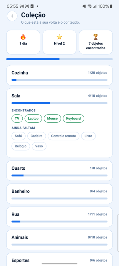 Tela de coleção